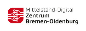 Das Logo des Mittelstand Digital Zentrums Bremen und Oldenburg 
Das Logo ist rot/wei&szlig; - die Schrift in schwarz